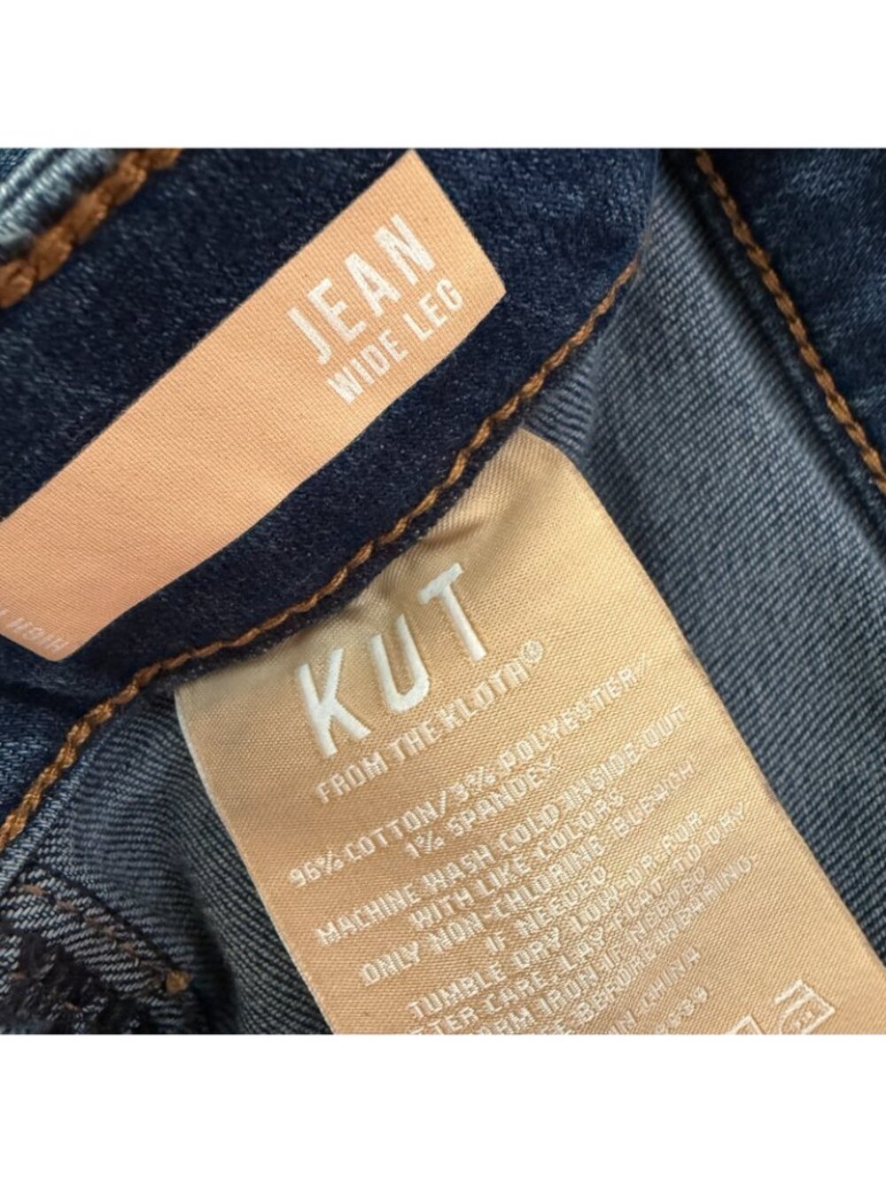 Kut From The Kloth Jean Wide Leg Jeans High Rise Womens 8 Seamed Full Length - Picture 4 of 8